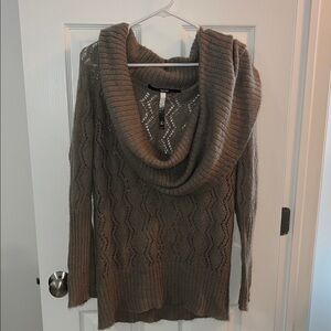 Kensie Taupe Cowl Neck Sweater